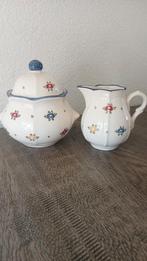 Zeller- petit rose -Suikerpot en Melkkan met Bloemmotief, Overige typen, Ophalen of Verzenden, Zo goed als nieuw, Overige stijlen