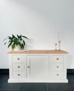 Modern tv meubel, Huis en Inrichting, Kasten | Dressoirs, Ophalen, 100 tot 150 cm, Teakhout, Zo goed als nieuw