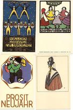 WIENER WERKSTÄTTE KUNSTSTROMING 4 X  REPRO PRENTBRIEFK 695, Verzenden, 1980 tot heden, Ongelopen, Overige thema's