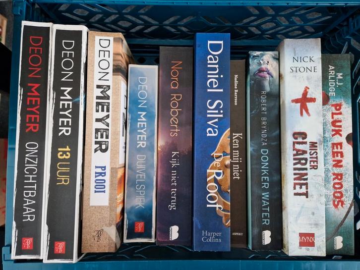16x thrillers (NL) samen voor €10,-, Boeken, Thrillers, Zo goed als nieuw, Ophalen