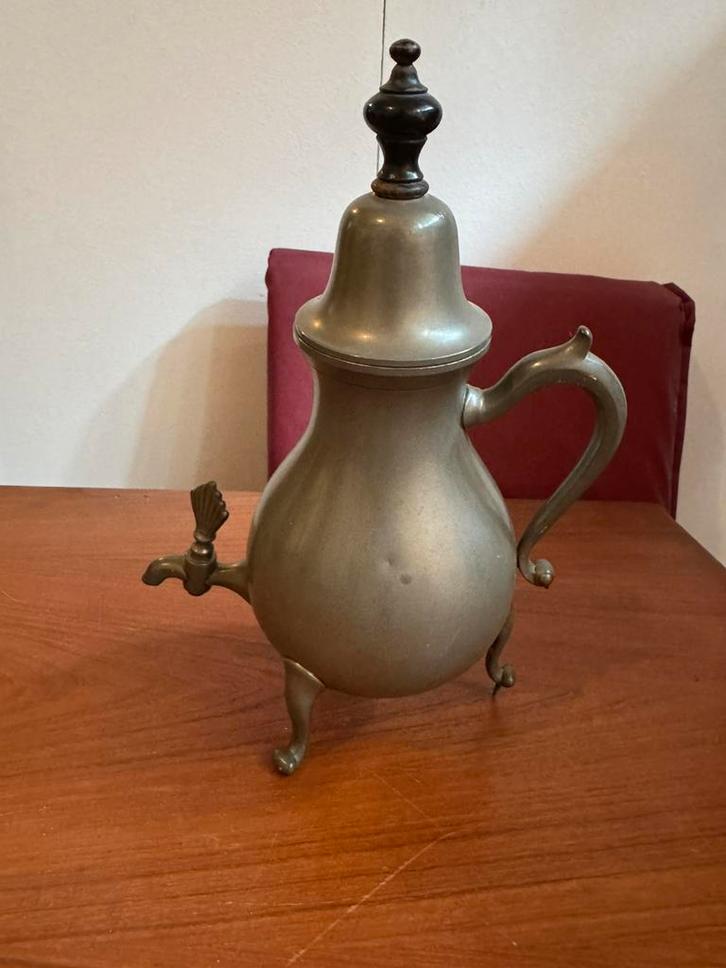 Tinnen koffiekan en toebehoren, Antiek en Kunst, Antiek | Tin, Ophalen of Verzenden