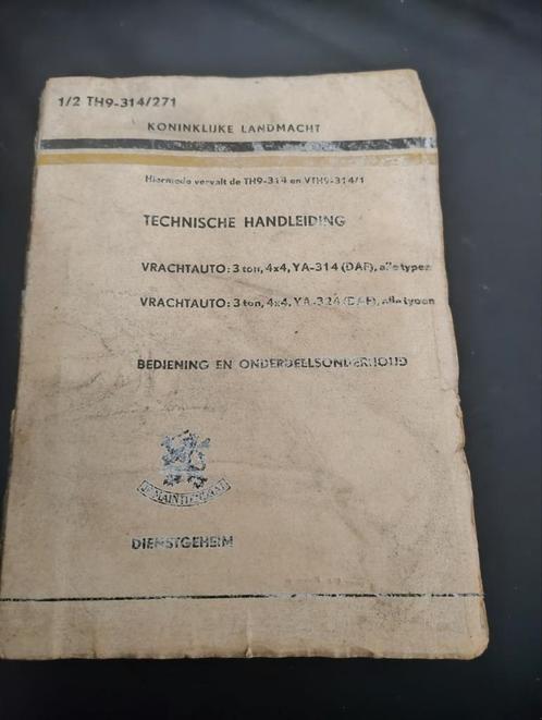 Landmacht technische handleiding YA-314 en YA 324, Auto diversen, Handleidingen en Instructieboekjes, Ophalen of Verzenden