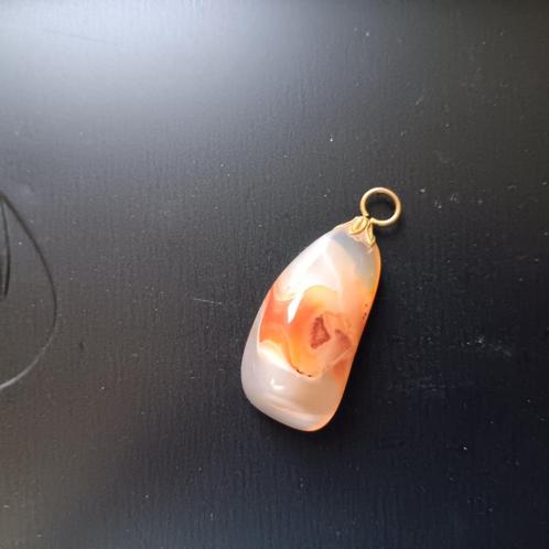 Jaspis hanger voor ketting, vintage, Sieraden, Tassen en Uiterlijk, Kettinghangers, Gebruikt, Steen of Mineraal, Overige kleuren