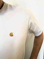 Carhartt WIP Chase wit basic T-shirt goudkleurig logo, mt M, Maat 48/50 (M), Wit, Carhartt, Ophalen of Verzenden