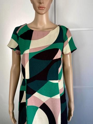 J431 Steps maat 40=M jurk jurkje groen/beige/zwart beschikbaar voor biedingen