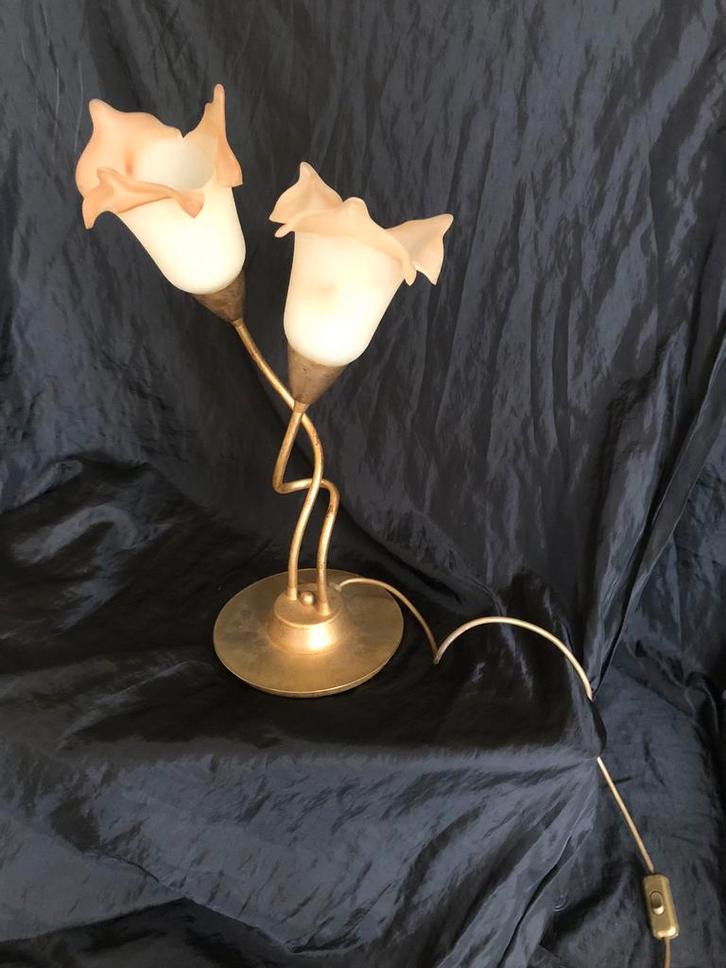 Murano tafellamp Lampol ILL srl Brass Tall Lily, Huis en Inrichting, Lampen | Tafellampen, Zo goed als nieuw, Minder dan 50 cm