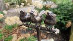 3 VOGELS OP TAK / FAMILIE / bronzen tuinbeeld, Tuin en Terras, Tuinbeelden, Dierenbeeld, Nieuw, Info@huisentuindecoratiemarie.nl