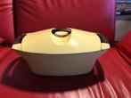 Le Creuset gietijzeren pan Raymond Loewy vintage jaren ‘50, Ophalen of Verzenden, Gebruikt, Gietijzer, Koekenpan of Braadpan