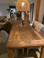 Eetkamerbank grijs 2x met bijhorende eetkamerstoelen, Ophalen, Gebruikt, Minder dan 4 stoelen