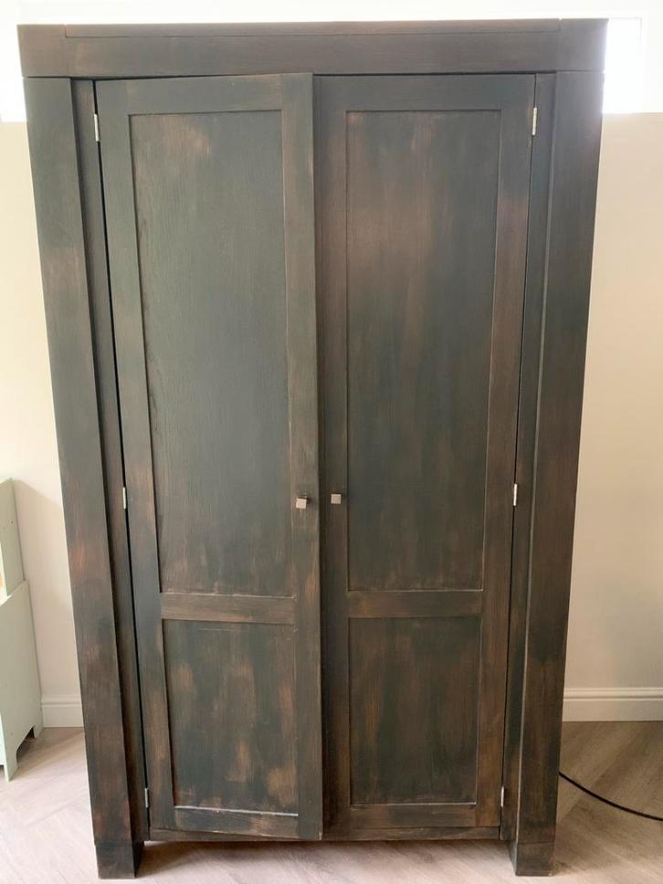 Houten (computer)kast met deuren en lades, Huis en Inrichting, Kasten | Kledingkasten, Gebruikt, 150 tot 200 cm, 100 tot 150 cm