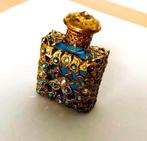 Vintage Tsjechische kobaltblauwe glazen parfumfles Aurora, Antiek en Kunst, Verzenden