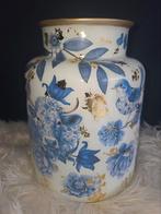 Decoupage vaas Hollands blauw wit, Ophalen, Blauw, Aardewerk of Porselein, Zo goed als nieuw