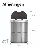 Sensor prullenbak 68 liter, Ophalen, Gebruikt, 40 liter of meer, Rvs