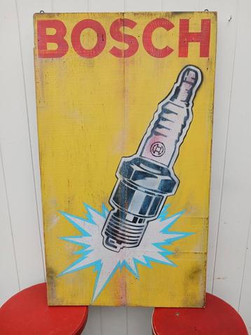 Bosch bougies reclamebord geen emaille.mancave garage