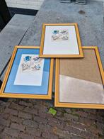 2x fotolijst 30/40 + 1x 30.45 z.g.a.n. met blauw accent, Ophalen, Minder dan 50 cm, Zo goed als nieuw, Minder dan 50 cm