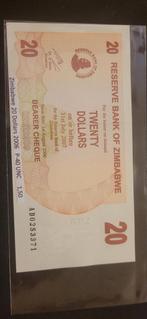 Zimbabwe 20 Dollar Biljet 2006 UNC p40, Ophalen of Verzenden, Zimbabwe, Losse munt
