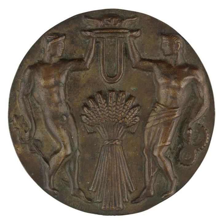 PENNING 1948 Pieter d'Hont : 50ste Jaarbeurs Utrecht º, Postzegels en Munten, Penningen en Medailles, Brons, Nederland, Verzenden