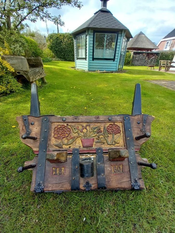 Bolderkar Origineel Achter paneel Bouwjaar 1860, Tuin en Terras, Tuinwanddecoratie, Gebruikt, Ophalen