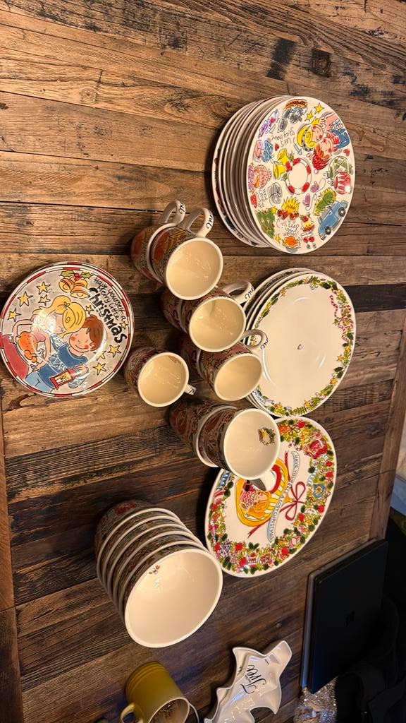 Blond amsterdam kerstservies, Huis en Inrichting, Keuken | Servies, Zo goed als nieuw, Bord(en), Blond Amsterdam, Aardewerk, Ophalen