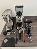 Delonghi Dedica & grinder 13-delig, Gebruikt, Espresso apparaat, 10 kopjes of meer, Ophalen of Verzenden
