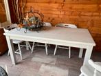 Tafel met acht stoelen, Tuin en Terras, Ophalen of Verzenden, Gebruikt, Rechthoekig, Hout