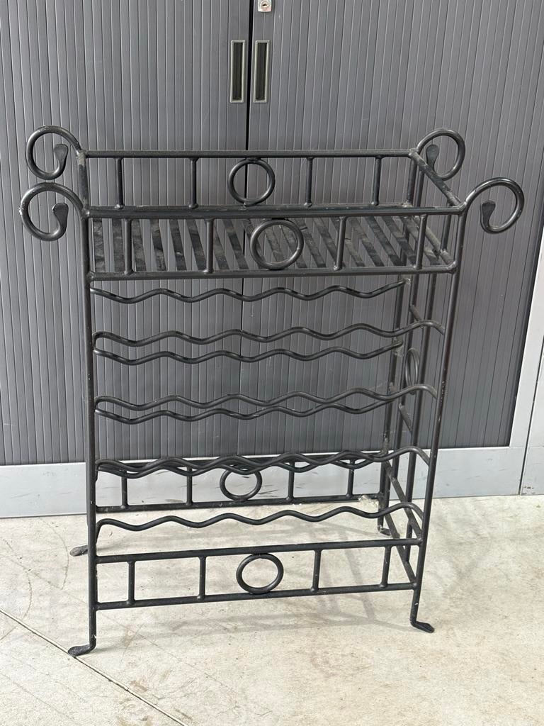 Mooi ijzeren wijnrek vintage stijl, Huis en Inrichting, Woonaccessoires | Wijnrekken, Ophalen, Gebruikt, Metaal, 5 tot 15 flessen
