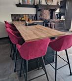 6 velvet purper barkrukken CLP Gibson, Huis en Inrichting, Barkrukken, Ophalen, Met voetsteun, 60 tot 90 cm, Metaal