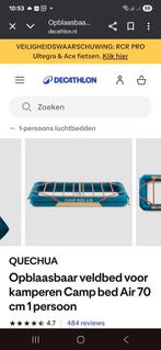 Quechua Camp Bed Air 70 opblaasbare veldbed, Caravans en Kamperen, Luchtbedden, Ophalen, Zo goed als nieuw, 1-persoons