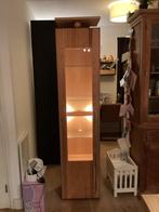 Mooie houten vitrinekast met glazen planken, Ophalen, Minder dan 50 cm, 200 cm of meer, Zo goed als nieuw