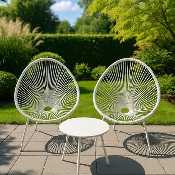 Moderne tuinset, 2 stoelen + tafel stijlvol en comfortabel! beschikbaar voor biedingen