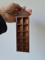 Letterbak met 10 vakjes met ring, Hout en messing 7x2.5x22cm, Ophalen of Verzenden, Gebruikt, Overige typen