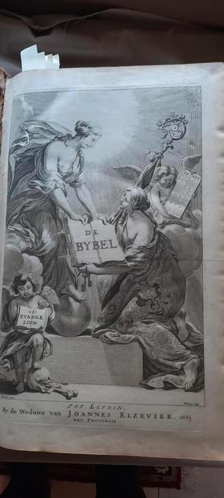 Biblia, Statenbijbel,  Elsevier, 1e druk  1663 , krtn en grv, Antiek en Kunst, Antiek | Boeken en Bijbels, Ophalen of Verzenden