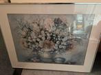 Prachtige bloemenposter in mooie lijst, Ophalen, Overige materialen, Zo goed als nieuw, 75 cm of meer