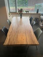 Suar boomstamtafel met matrixpoot 220 x 100, Huis en Inrichting, Tafels | Eettafels, Ophalen, 200 cm of meer, 50 tot 100 cm, Zo goed als nieuw