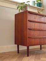 Vintage ladekast teak jout karen 50/60 Deens Scandinavisch, Huis en Inrichting, Kasten | Ladekasten, Ophalen, 50 tot 100 cm, Zo goed als nieuw