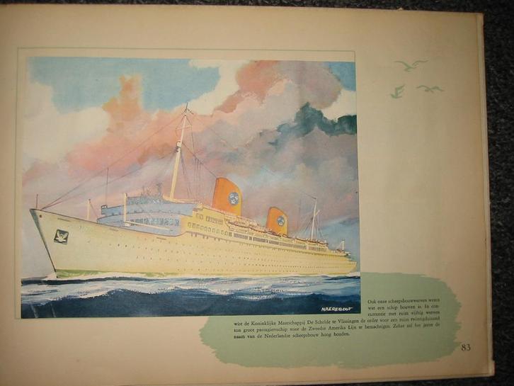 Boten Oceanliners Oud Boek +Verzamelplaatjes KOMPLEET!, Boeken, Prentenboeken en Plaatjesalbums, Gelezen, Verzenden
