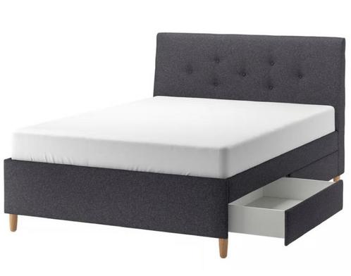 tweepersoonbed vrijwel nieuw, Huis en Inrichting, Slaapkamer | Bedden, Zo goed als nieuw, Tweepersoons, 160 cm, 200 cm, Hout, Grijs