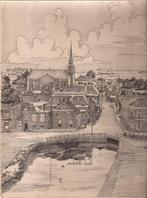 Bedum Oud-Bedum Dorpsgezicht 50/60er jaren Sievers Tekening, Antiek en Kunst, Ophalen of Verzenden
