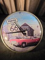 Route 66 Wandklok - Vintage Stijl, Huis en Inrichting, Woonaccessoires | Klokken, Ophalen of Verzenden, Zo goed als nieuw, Analoog