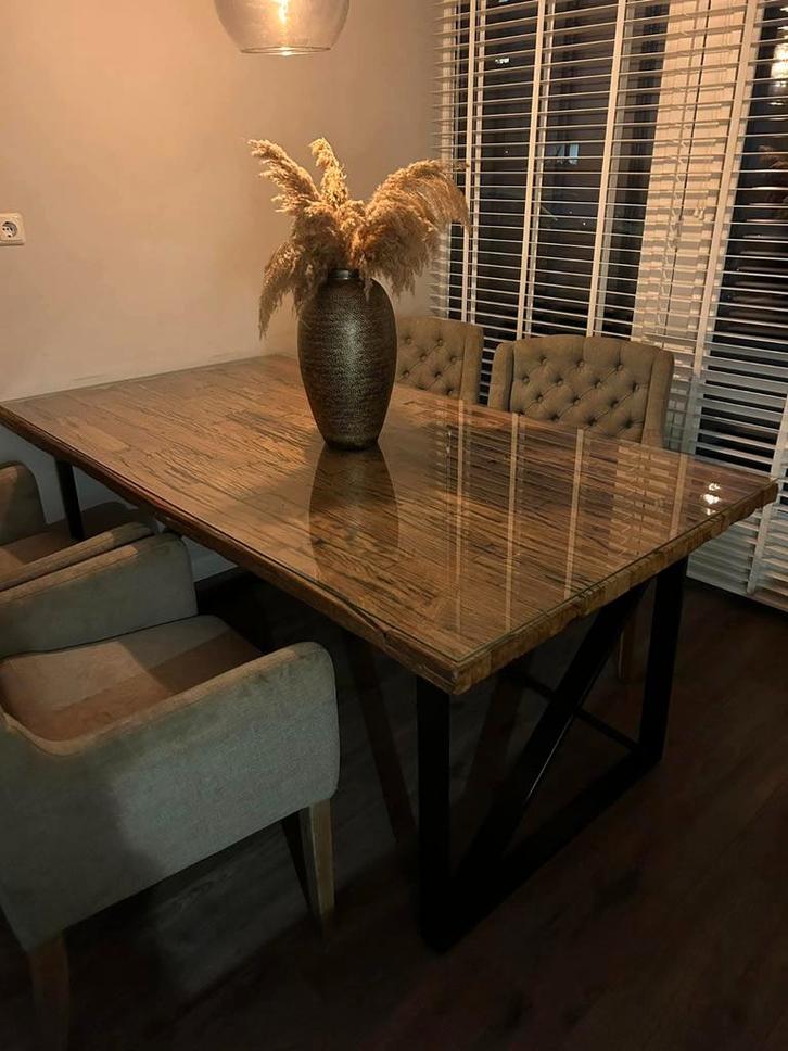 Richmond Eettafel & Salontafel met Glasplaat zgan, Huis en Inrichting, Tafels | Eettafels, Ophalen of Verzenden