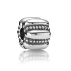 Pandora stopper dots & ridges, Sieraden, Tassen en Uiterlijk, Bedels, 1 bedel, Ophalen of Verzenden, Zilver, Pandora