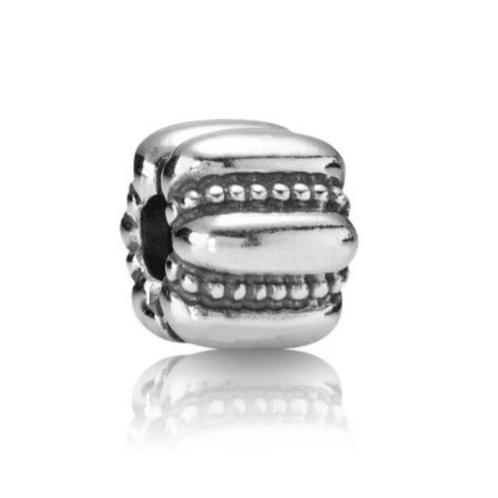 Pandora stopper dots & ridges, Sieraden, Tassen en Uiterlijk, Bedels, Pandora, Zilver, 1 bedel, Ophalen of Verzenden