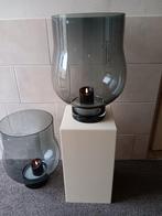 2  x  groot glazen  rookglas windlicht Initials degelijk, Huis en Inrichting, Woonaccessoires | Kandelaars en Kaarsen, Ophalen