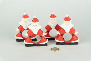 4 servetringen kerstman, kerst dept56 beschikbaar voor biedingen