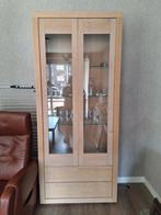 Vitrinekast Barcelona, antiek wit, Ophalen, Eikenhout, 200 cm of meer, 50 tot 100 cm
