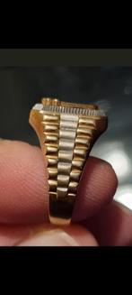 Gouden Rolex ring met diamanten, 19 tot 20, Heer, Ophalen of Verzenden, Zo goed als nieuw
