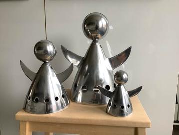 3x Engel Bob design Kerst zilver trendy aluminium s m l maat beschikbaar voor biedingen