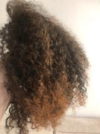 Krullende Pruik - Bruin/Blond, Ophalen of Verzenden, Zo goed als nieuw, Pruik of Haarverlenging
