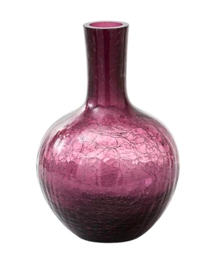 Vaas 'Ball body crackled glass purple small' Polspotten, Huis en Inrichting, Woonaccessoires | Vazen, Nieuw, Overige kleuren, Minder dan 50 cm