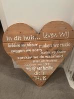 Houten hart met tekst, Huis en Inrichting, Woonaccessoires | Tekstborden en Spreuken, Ophalen of Verzenden, Zo goed als nieuw